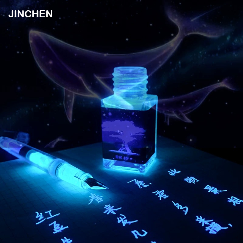 Fountain Pen Bottled Ink - JINCHEN カラフルな蛍光万年筆インク紫光るインク日記用色インクボトル文具学校事務用品
