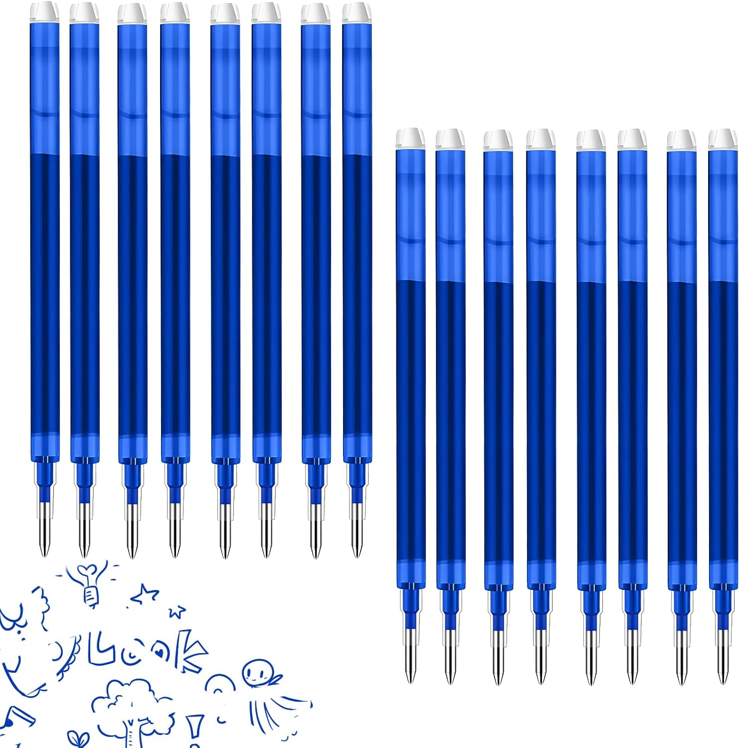 Correction Pen Fine - 16本入り 1.0mm 消せるゲルインクペンリフィル フリクション摩擦対応 スムーズな書き心地 多色収納式細字ペン