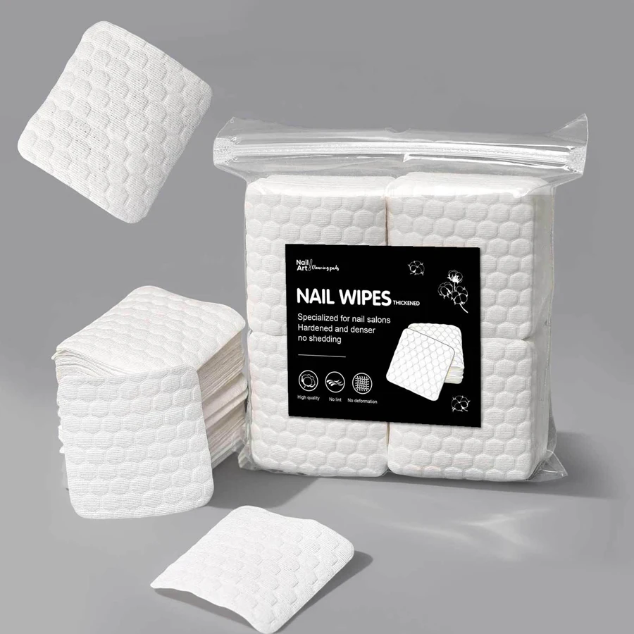 Gel Refill Pack - 200枚入り糸くずの出ないネイルワイプ、耐久性のあるネイルクリーナーパッド、マニキュアツール、ネイルポリッシュやジェルの除去、クレンジング用